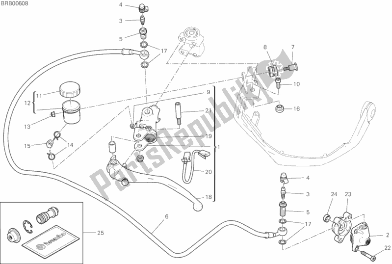 Alle onderdelen voor de Koppeling Hoofdremcilinder van de Ducati Multistrada 950 S Thailand 2019